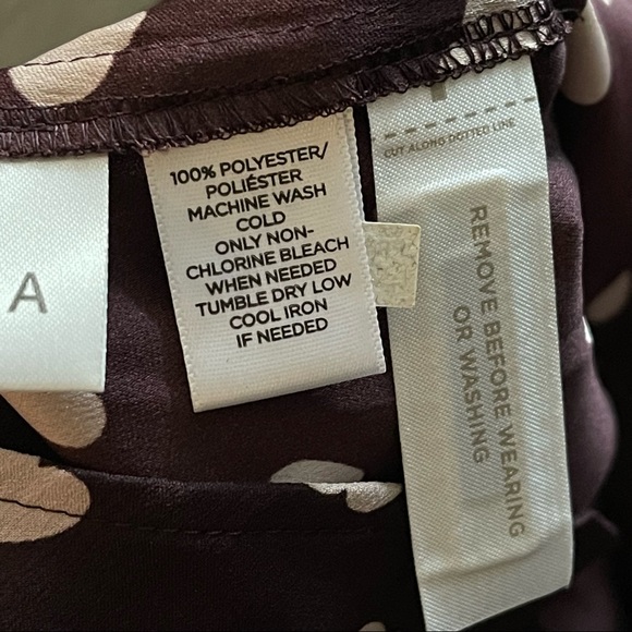 LOFT Burgundy Heart Printed Blouse - Picture 4 of 10